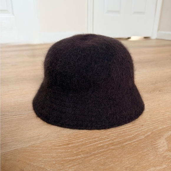 Accessories - Vintage Women’s Dark Brown Angora Blend Winter Bucket Hat | Classic Warm Hat